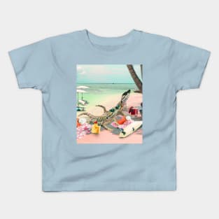 Funny Bearded Dragon Lizard Beach Kids T-Shirt